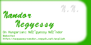 nandor negyessy business card